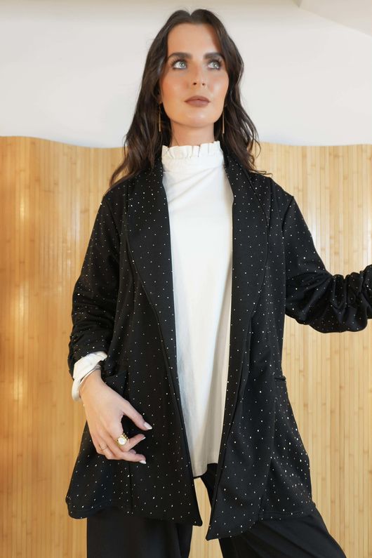 Stella Micro Stud Relaxed Blazer Black /30=